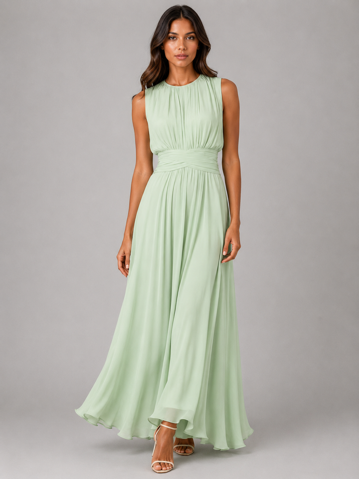 Hattie | Wedding Guest Sleeveless Chiffon Maxi Dress