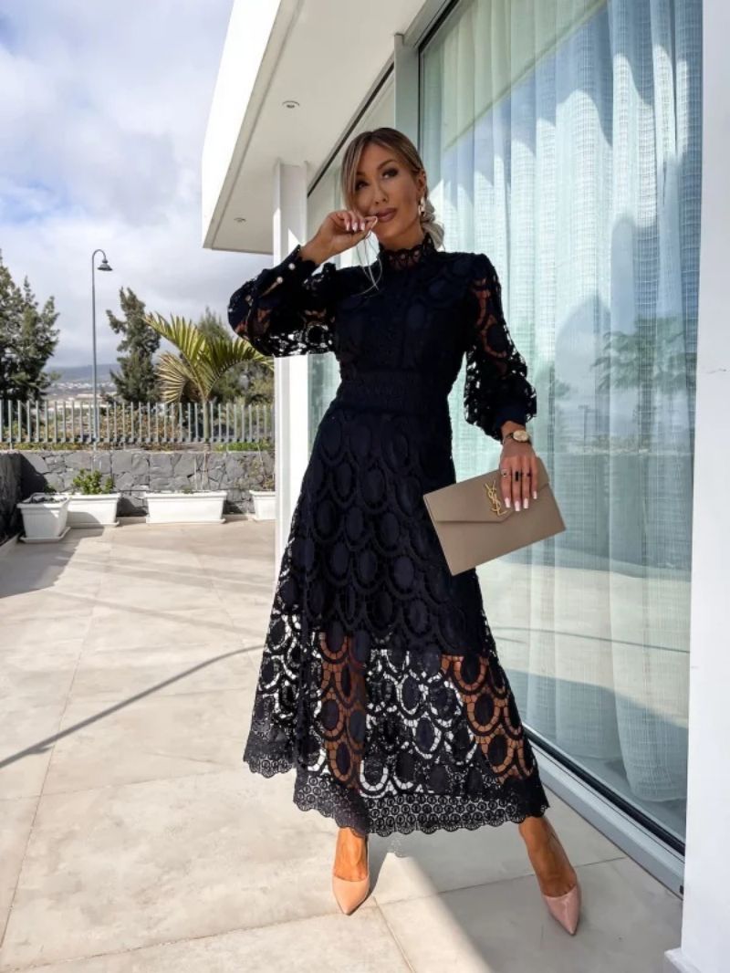 Imogen | Floral Lace Wedding Guest Midi Dress