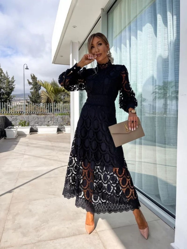 Imogen | Floral Lace Wedding Guest Midi Dress