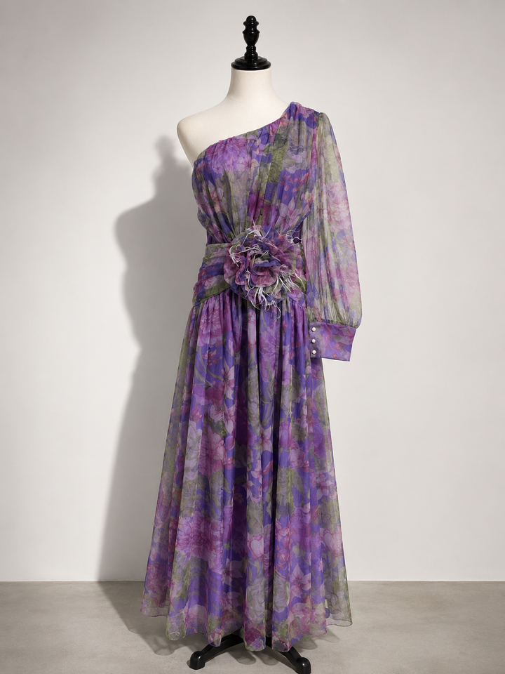 Imogen | Wedding Guest Floral Chiffon Maxi Dress