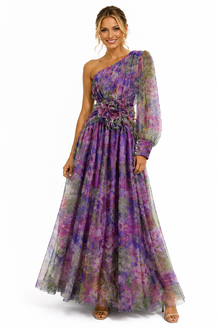 Imogen | Wedding Guest Floral Chiffon Maxi Dress