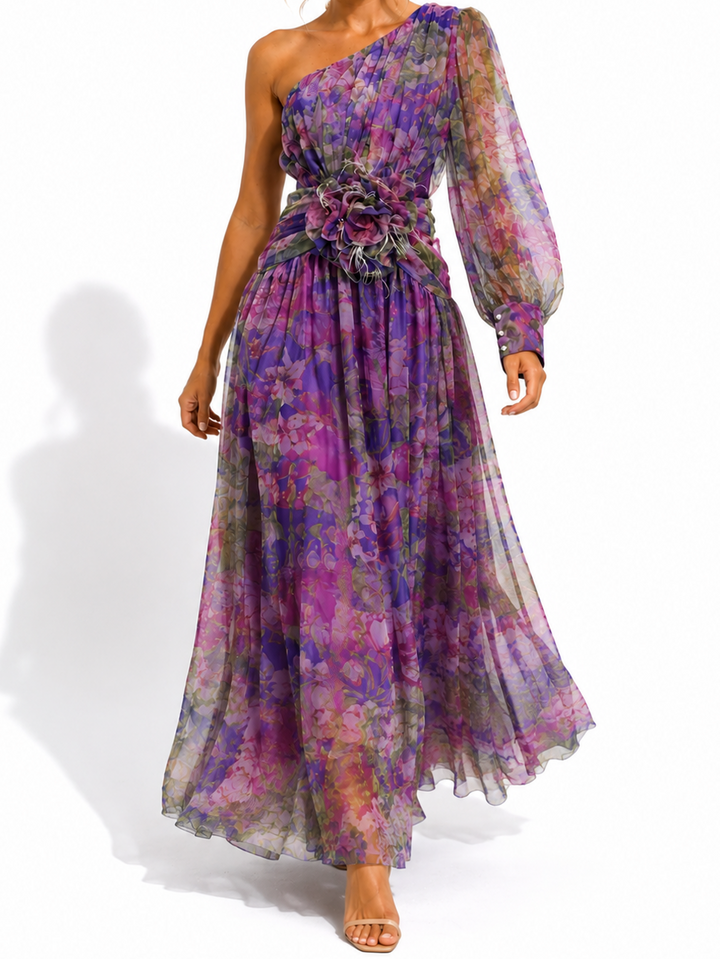 Imogen | Wedding Guest Floral Chiffon Maxi Dress