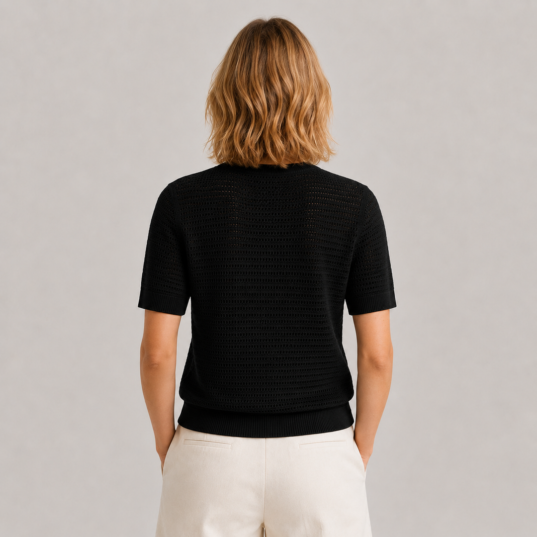 Imogen | Womens Short Sleeve Knit Going Out Party Top