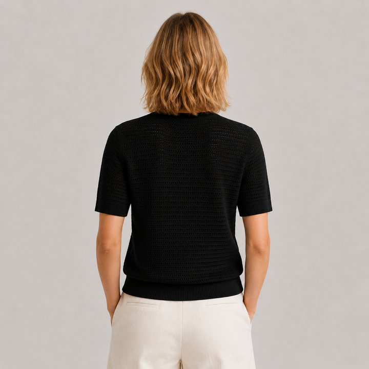 Imogen | Womens Short Sleeve Knit Going Out Party Top