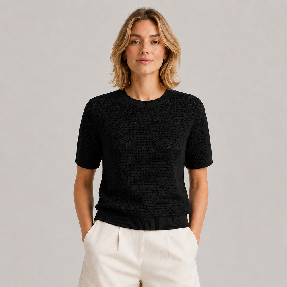 Imogen | Womens Short Sleeve Knit Going Out Party Top