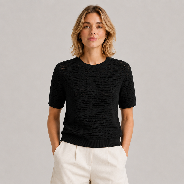 Imogen | Womens Short Sleeve Knit Going Out Party Top