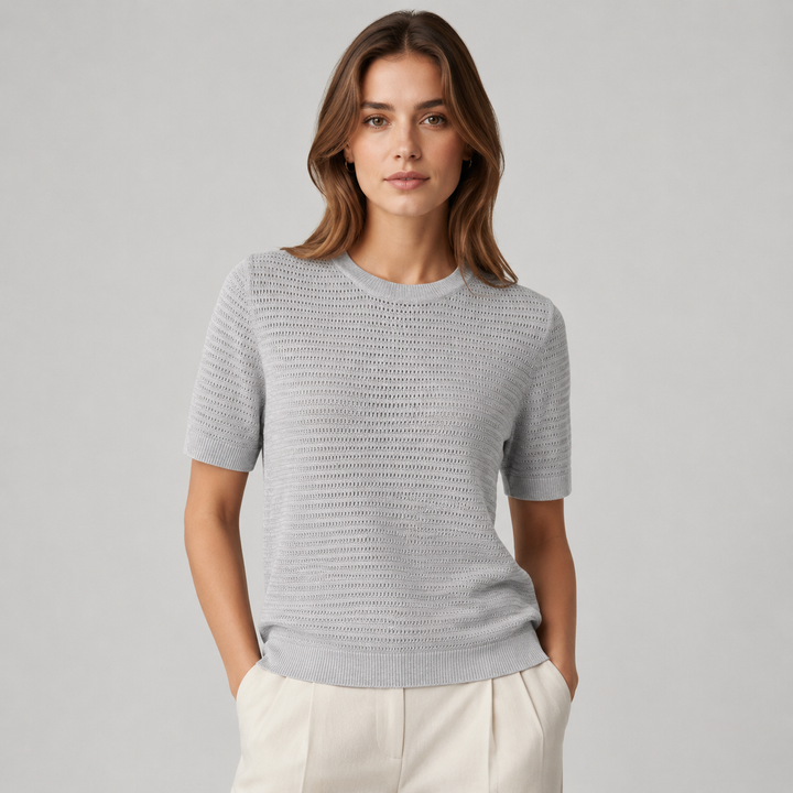 Imogen | Womens Short Sleeve Knit Going Out Party Top