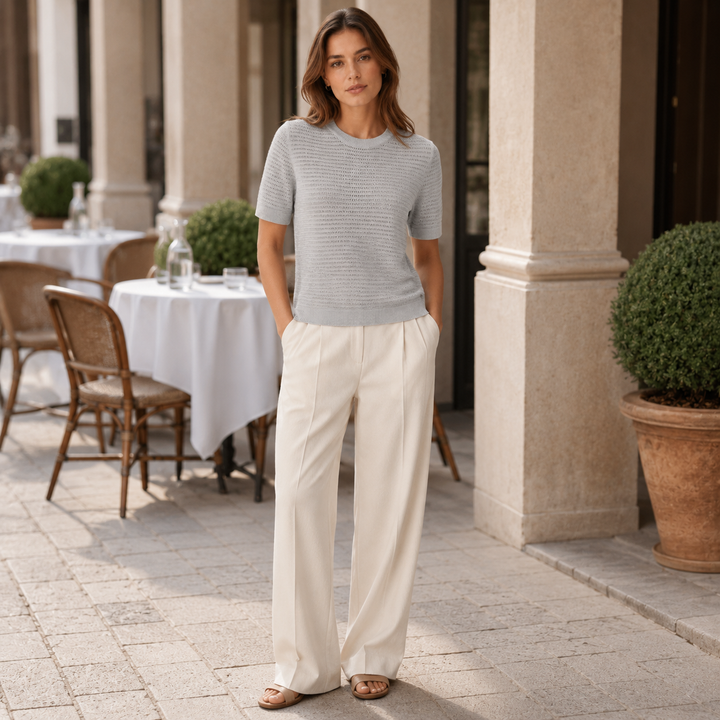 Imogen | Womens Short Sleeve Knit Going Out Party Top