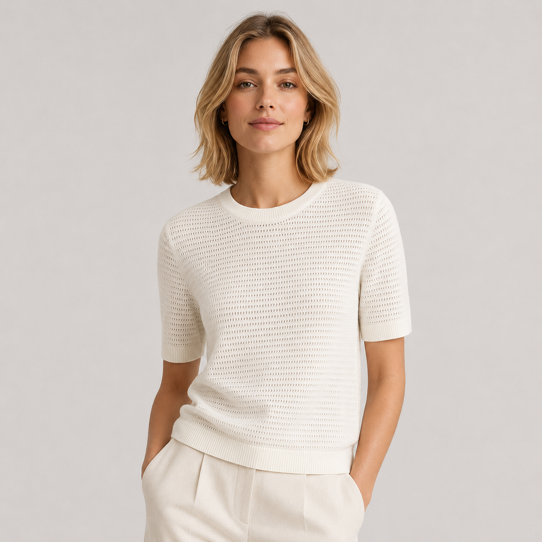 Imogen | Womens Short Sleeve Knit Going Out Party Top