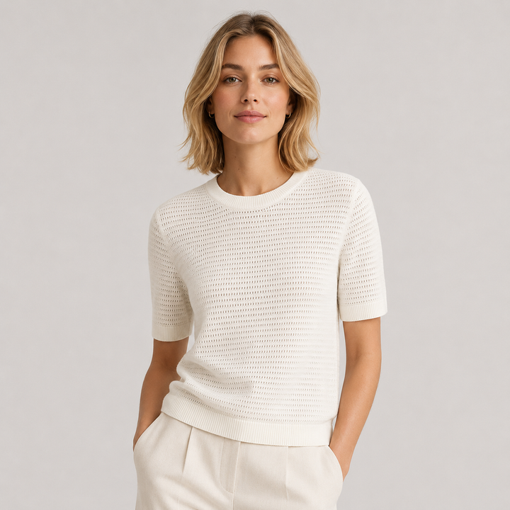 Imogen | Womens Short Sleeve Knit Going Out Party Top