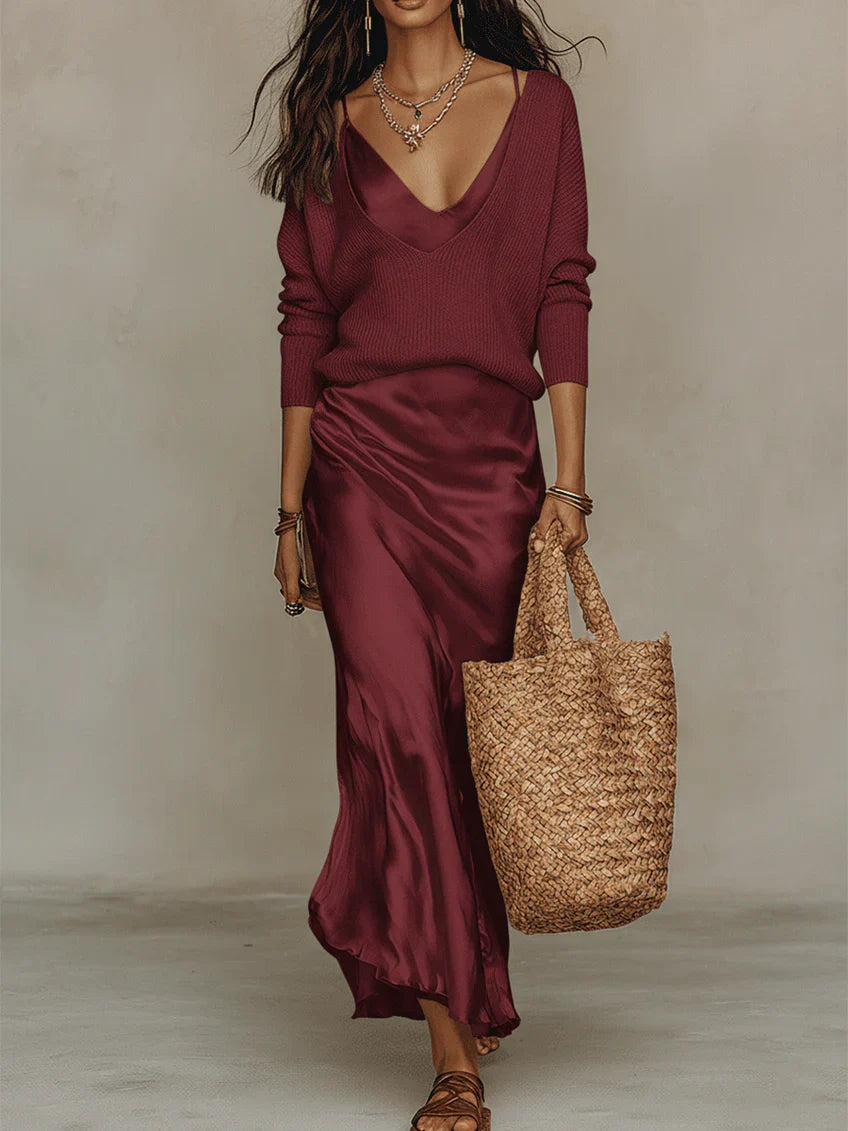 Arabella | Satin Ruched Maxi Dress