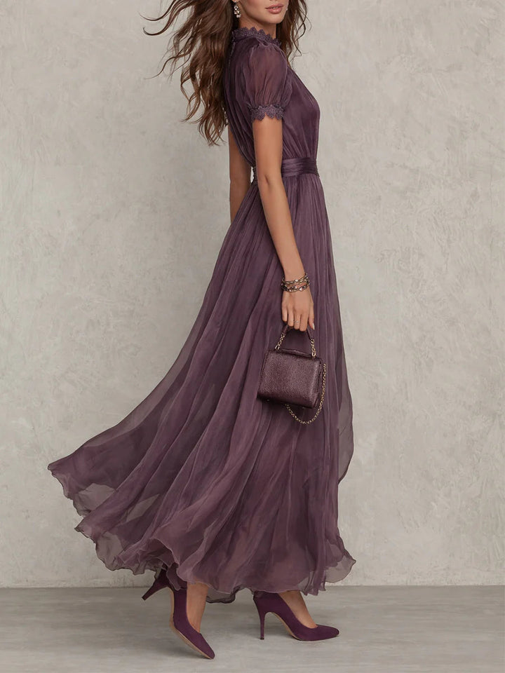Isla | Purple Chiffon Wedding Guest Maxi Dress