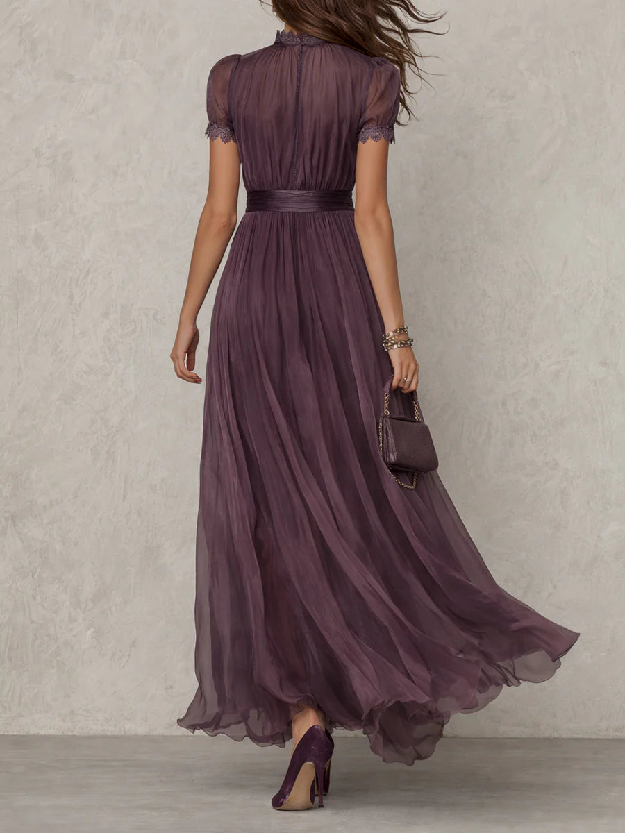 Isla | Purple Chiffon Wedding Guest Maxi Dress