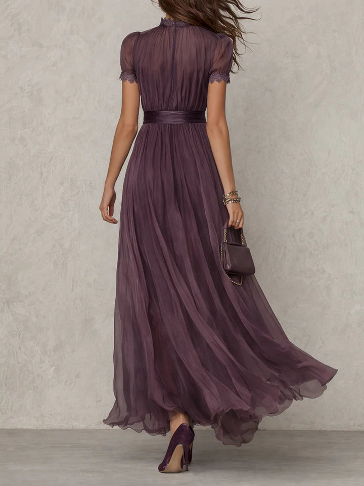 Isla | Purple Chiffon Wedding Guest Maxi Dress