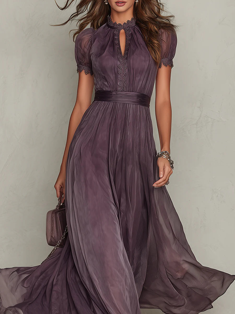 Isla | Purple Chiffon Wedding Guest Maxi Dress