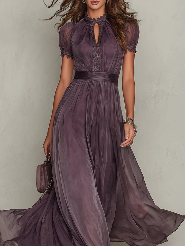 Isla | Purple Chiffon Wedding Guest Maxi Dress