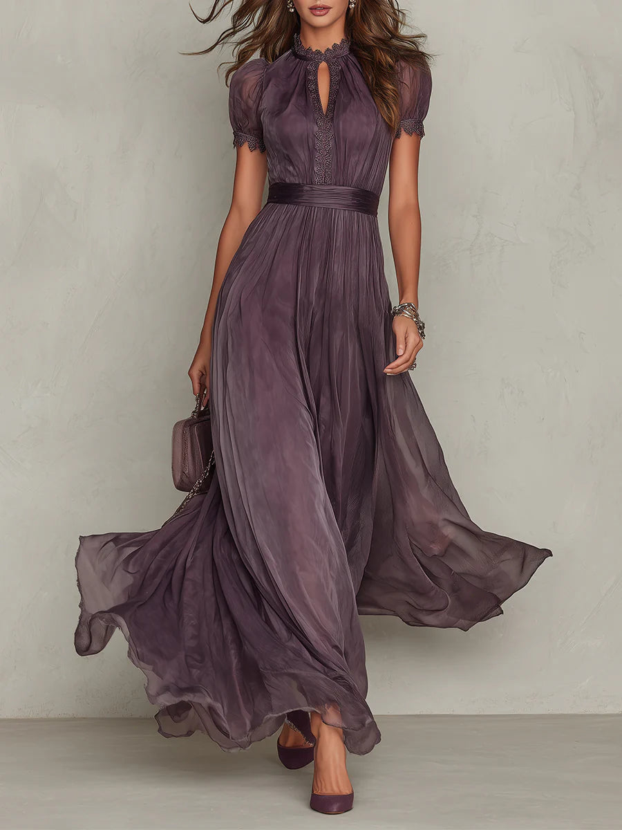 Isla | Purple Chiffon Wedding Guest Maxi Dress