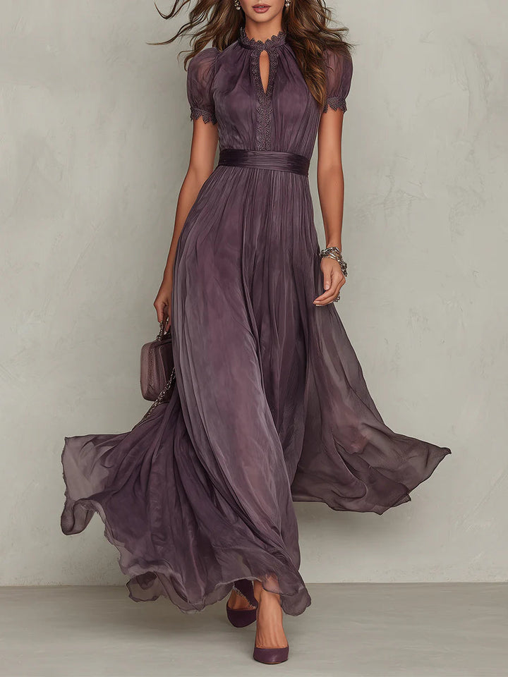 Isla | Purple Chiffon Wedding Guest Maxi Dress
