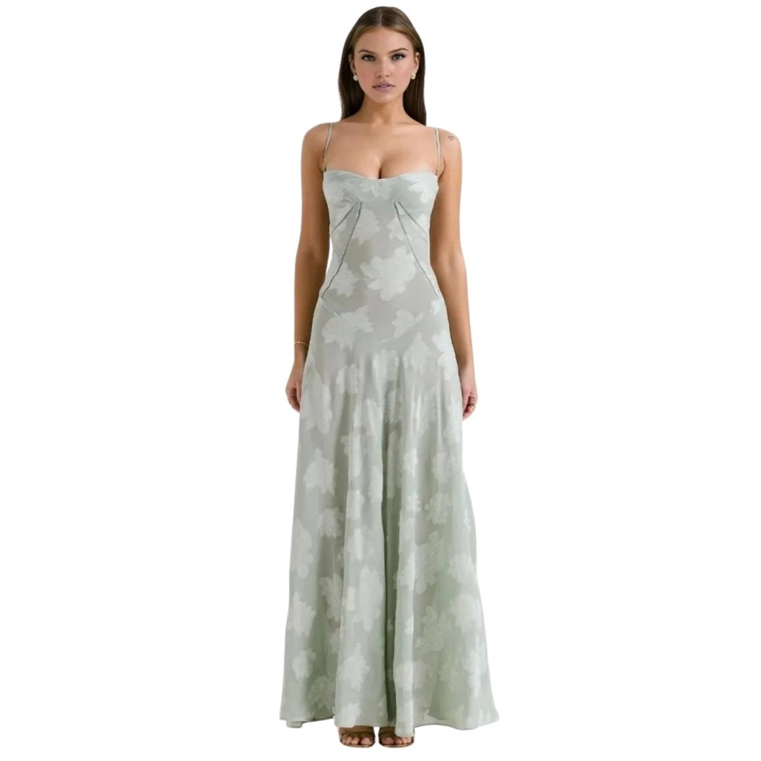 Isla | Sleeveless Wedding Guest Floral Maxi Dress