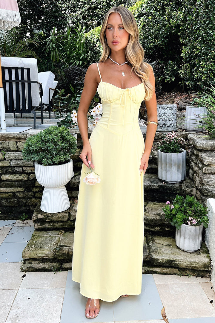 Isla | Wedding Guest Sleeveless Bustier Maxi Dress