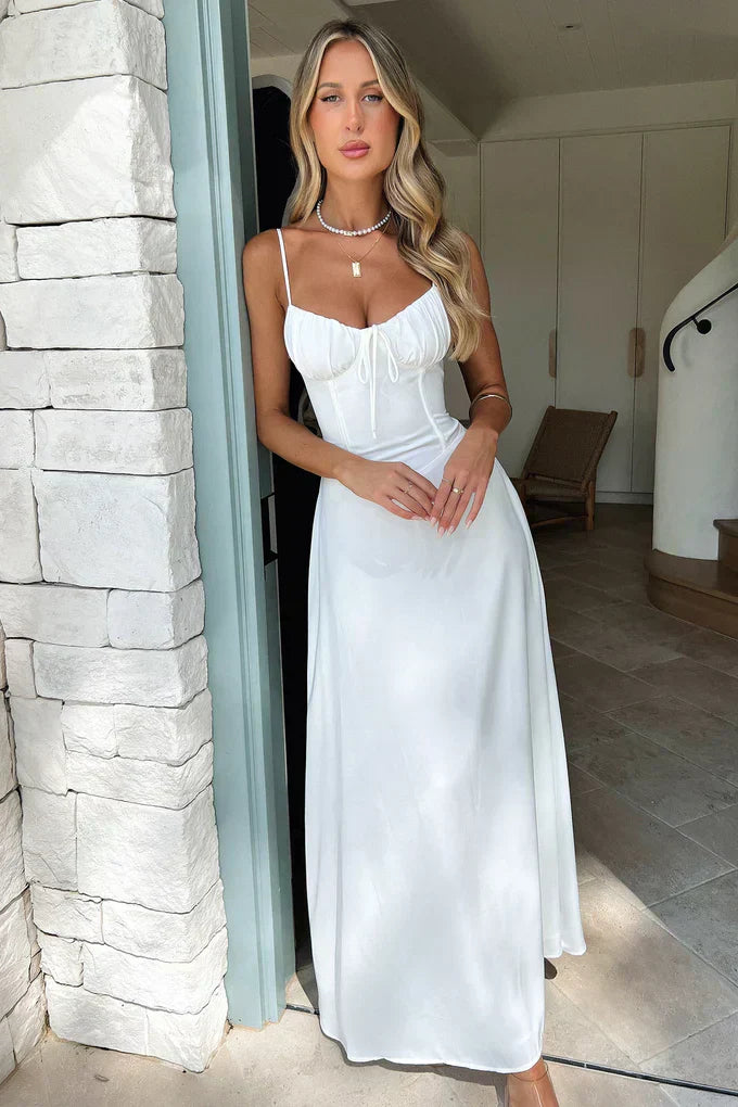 Isla | Wedding Guest Sleeveless Bustier Maxi Dress