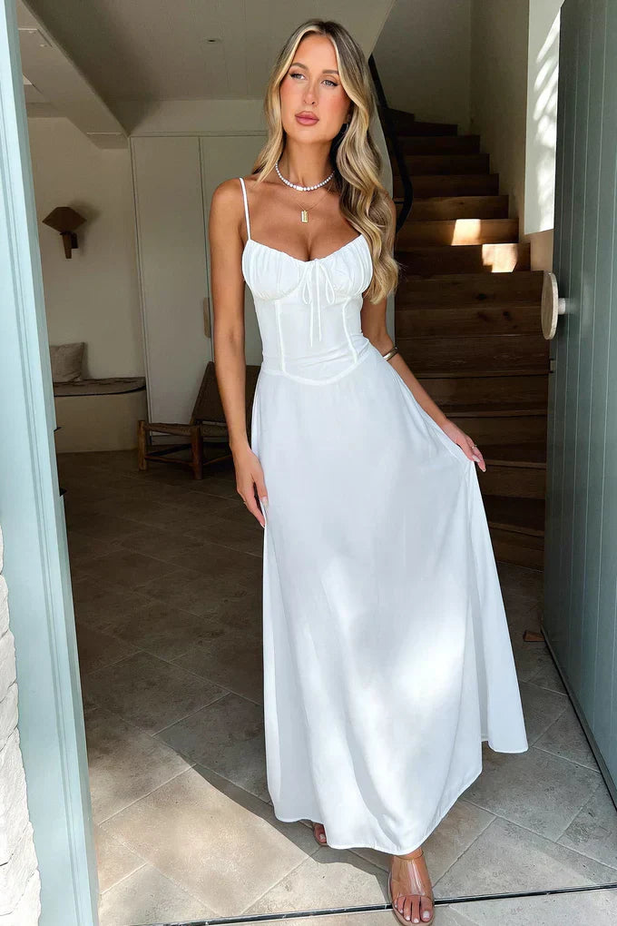 Isla | Wedding Guest Sleeveless Bustier Maxi Dress