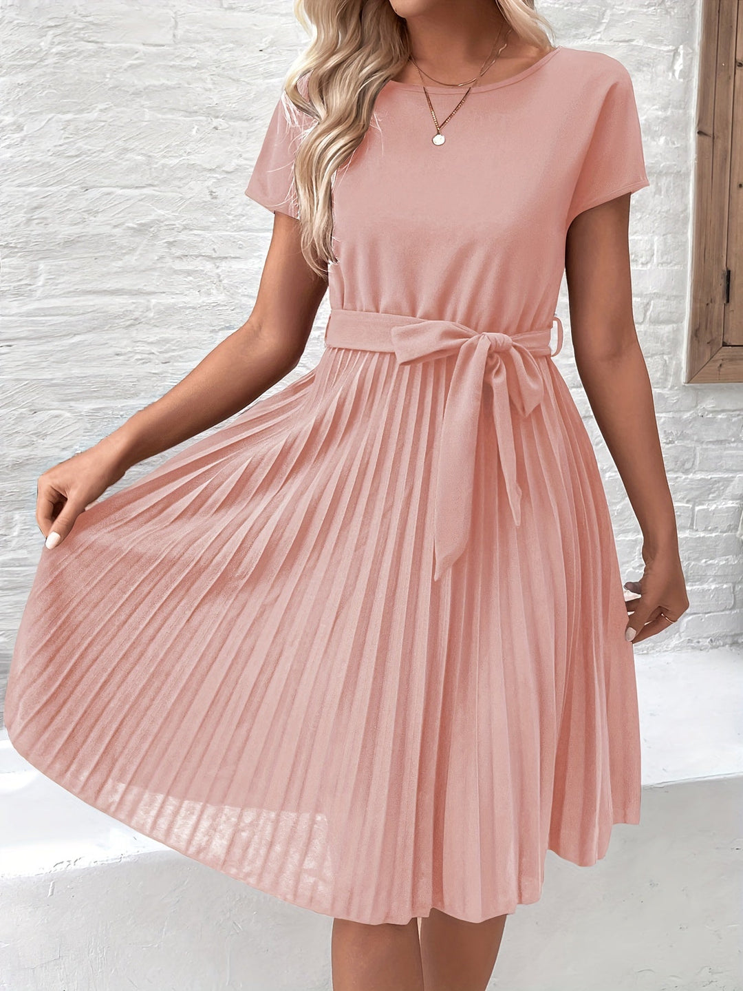 Ivy | Wedding Guest Pleated Short Sleeve Party Dress