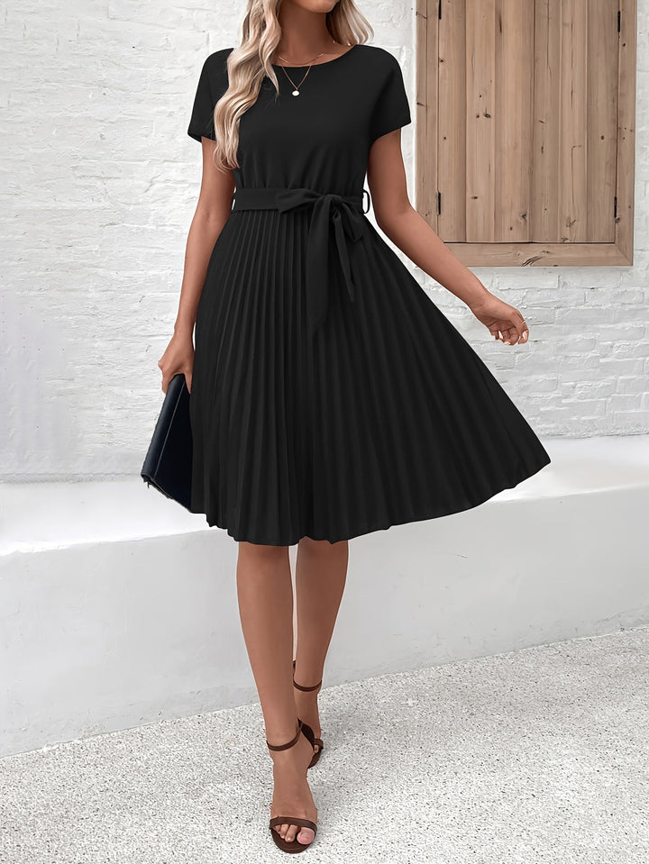 Ivy | Wedding Guest Pleated Short Sleeve Party Dress