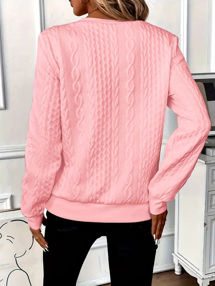 Ivy | Womens Cable Knit Quarter Zip Long Sleeve Sweatshirt