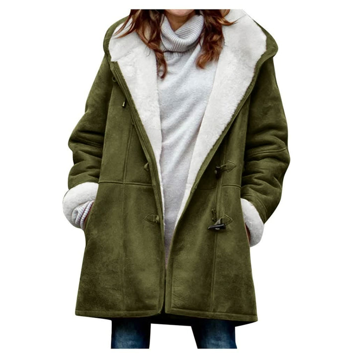 Ivy | Womens Hooded Faux Fur Lined Suede Toggle Coat