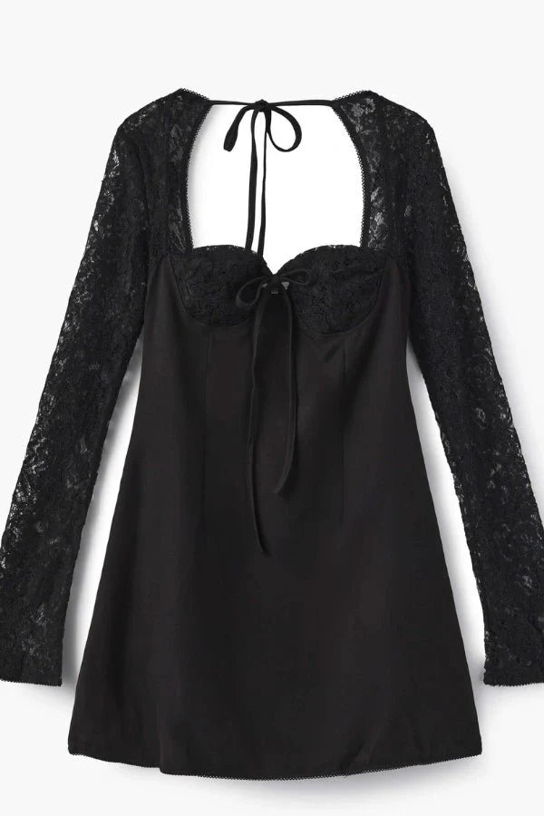Ivy | Womens Lace Long Sleeve Mini Party Dress