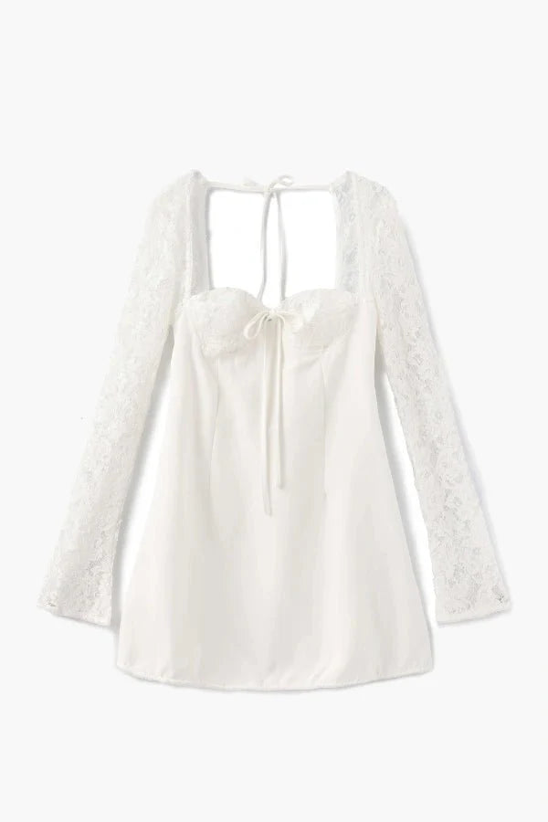 Ivy | Womens Lace Long Sleeve Mini Party Dress