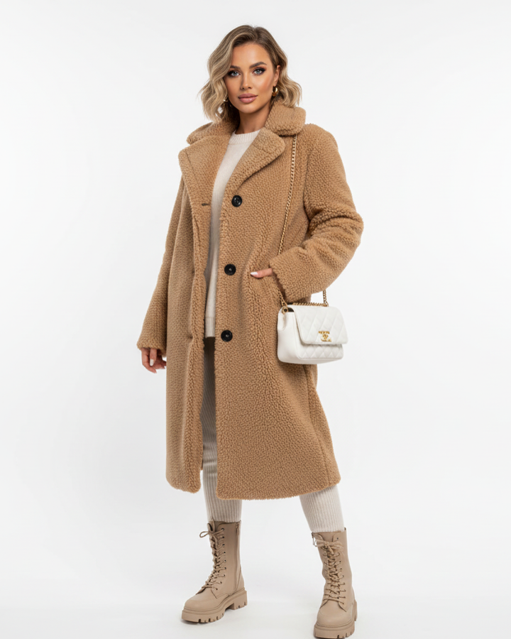 Harriet | Cream Shearling Fleece Teddy Coat