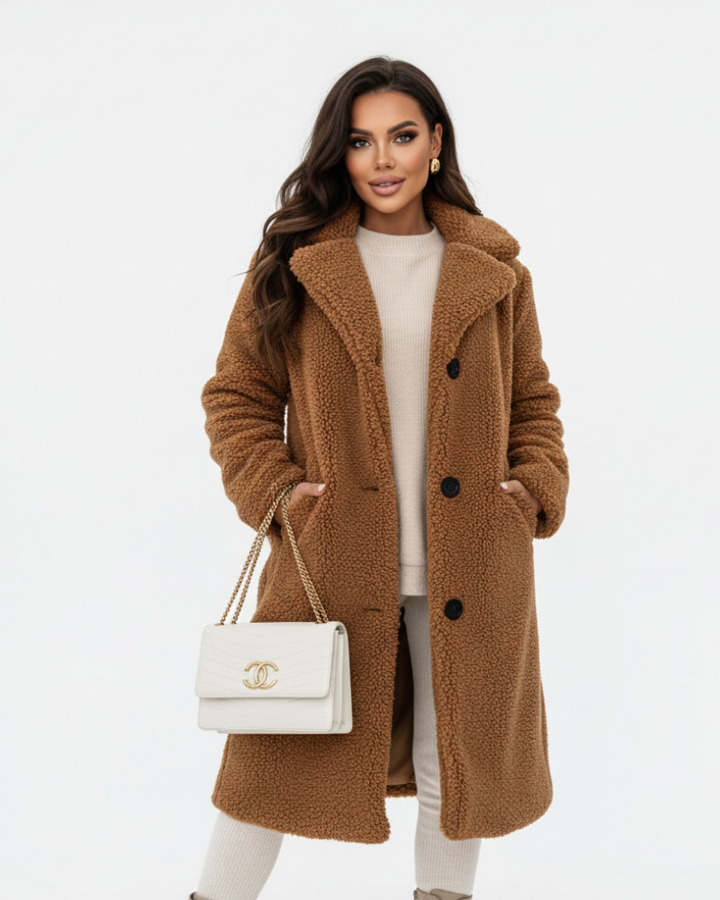 Harriet | Cream Shearling Fleece Teddy Coat