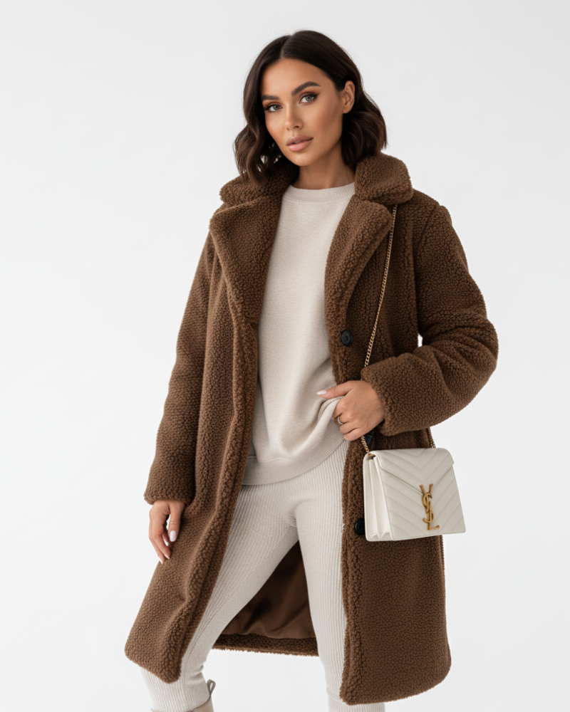 Harriet | Cream Shearling Fleece Teddy Coat