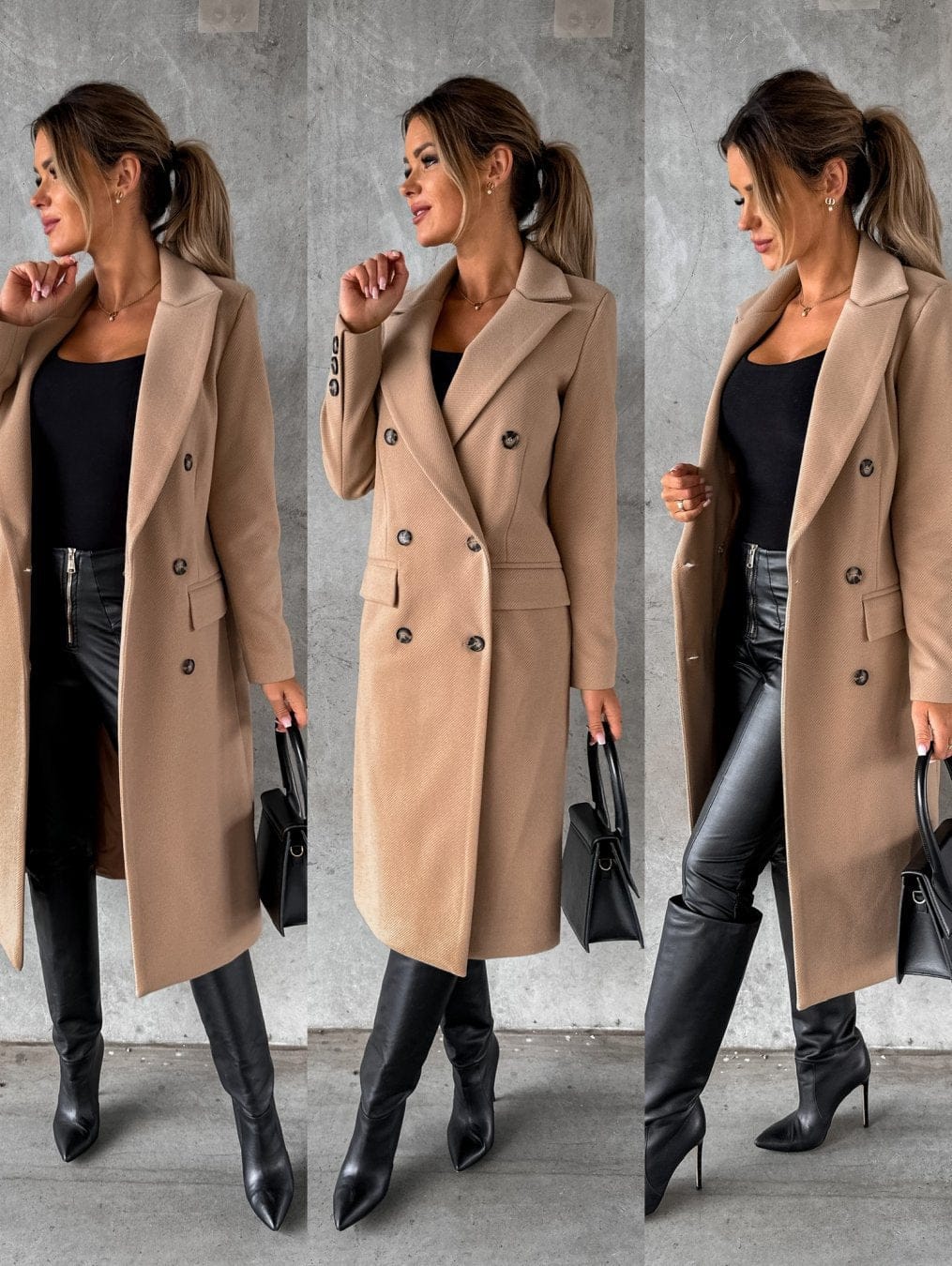 Lottie | Womens Double Breasted Peak Lapel Coat