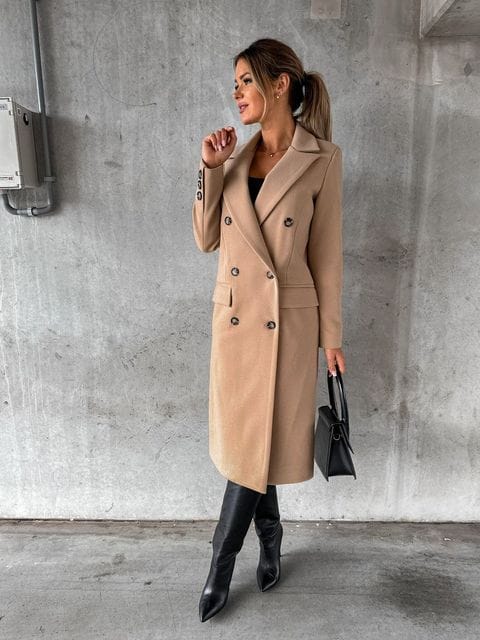 Lottie | Womens Double Breasted Peak Lapel Coat