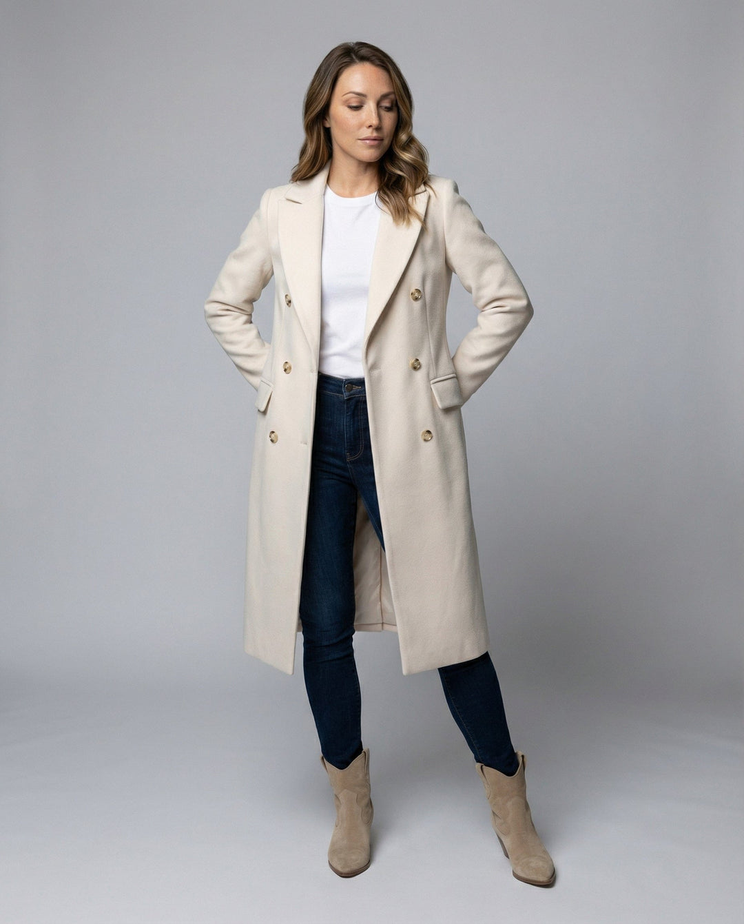 Lottie | Womens Double Breasted Peak Lapel Coat