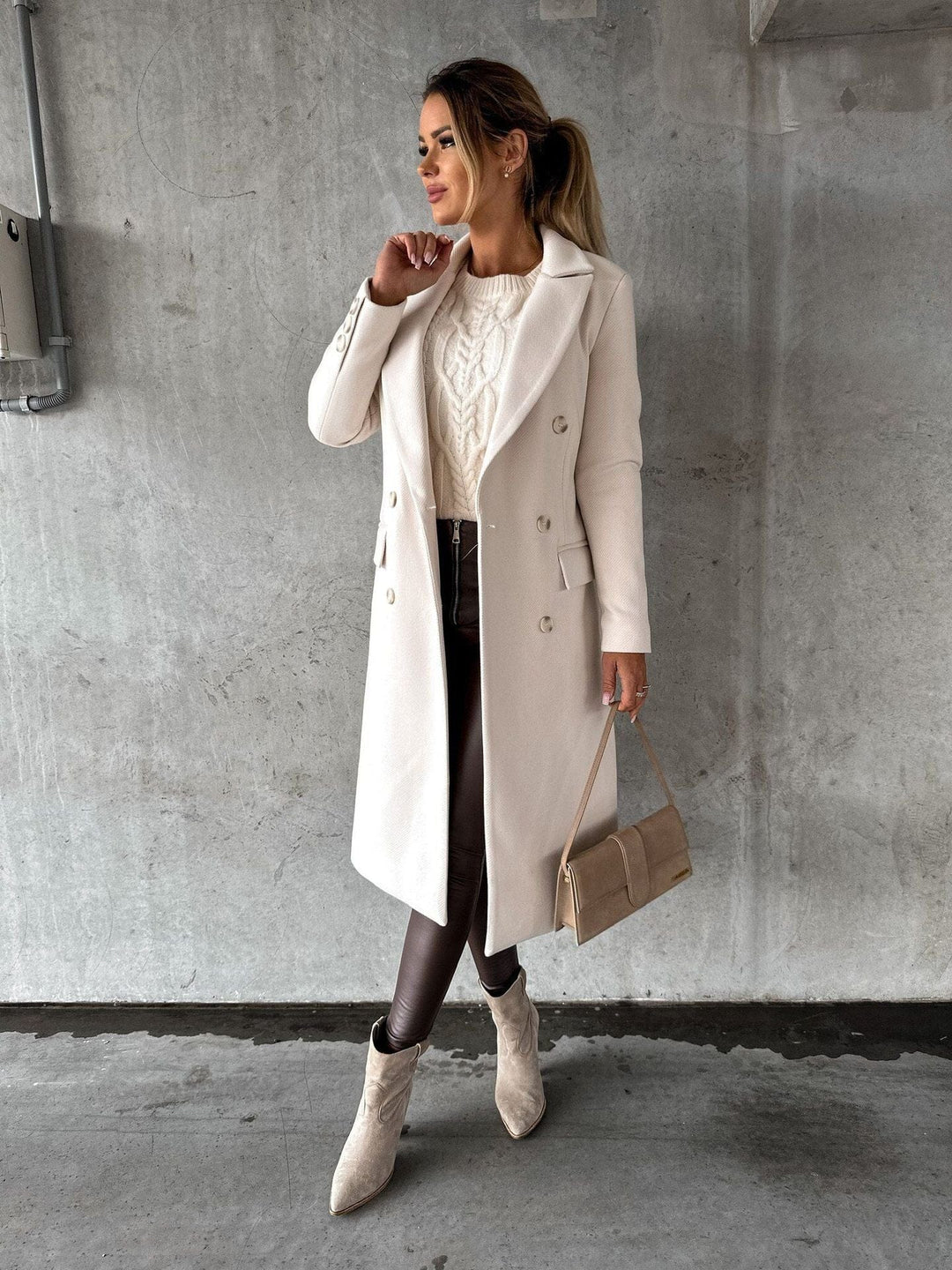Lottie | Womens Double Breasted Peak Lapel Coat