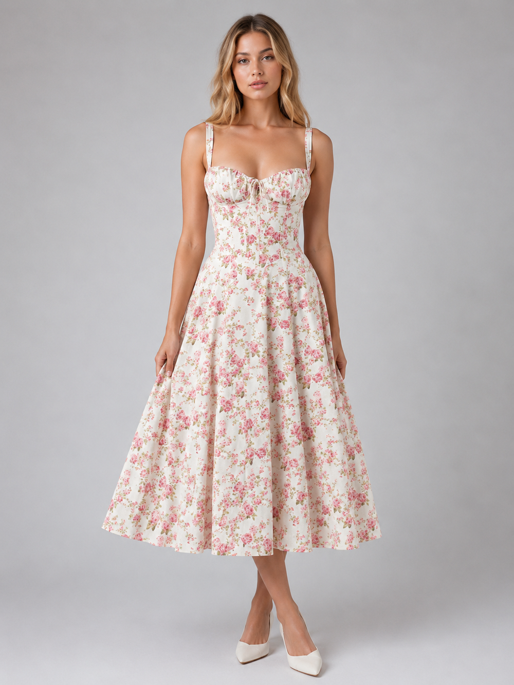 Lottie | Womens Floral Sleeveless Midi Summer Dress