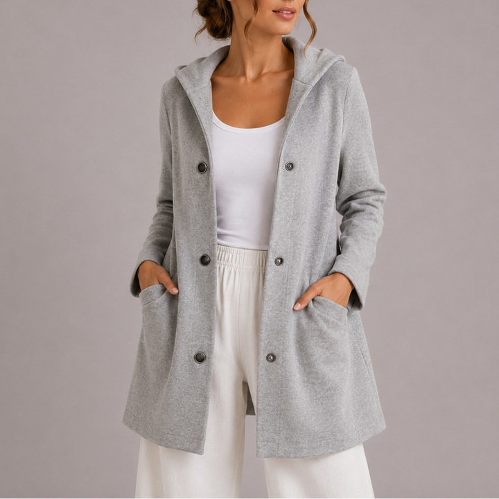 Lottie | Womens Relaxed Fit Hooded Snap Button Jacket