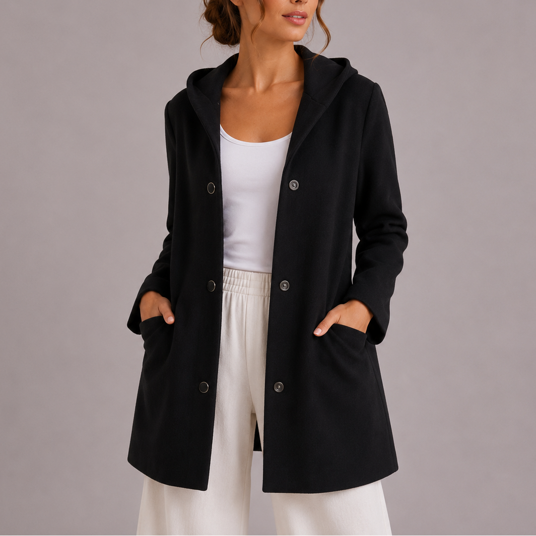 Lottie | Womens Relaxed Fit Hooded Snap Button Jacket