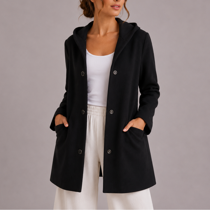 Lottie | Womens Relaxed Fit Hooded Snap Button Jacket