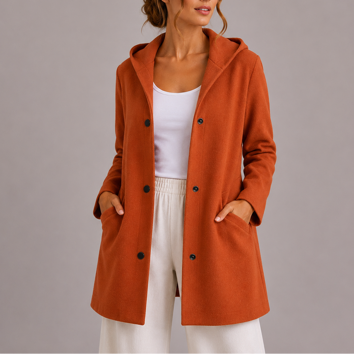 Lottie | Womens Relaxed Fit Hooded Snap Button Jacket