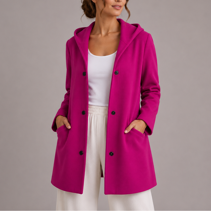 Lottie | Womens Relaxed Fit Hooded Snap Button Jacket
