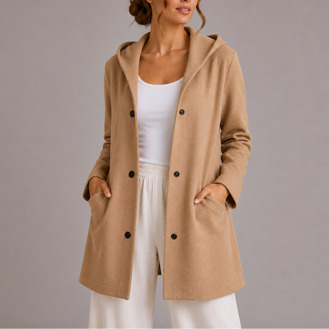 Lottie | Womens Relaxed Fit Hooded Snap Button Jacket