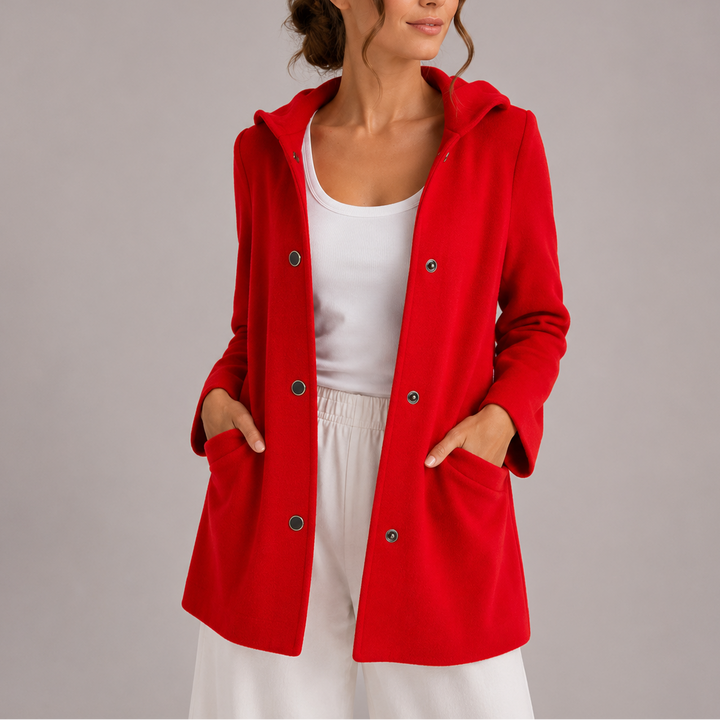 Lottie | Womens Relaxed Fit Hooded Snap Button Jacket