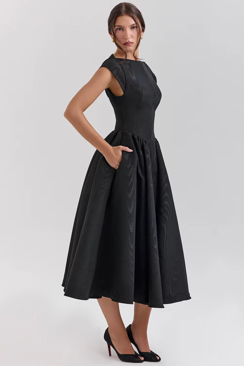 Maisie | Pleated Wedding Guest Party Midi Dress
