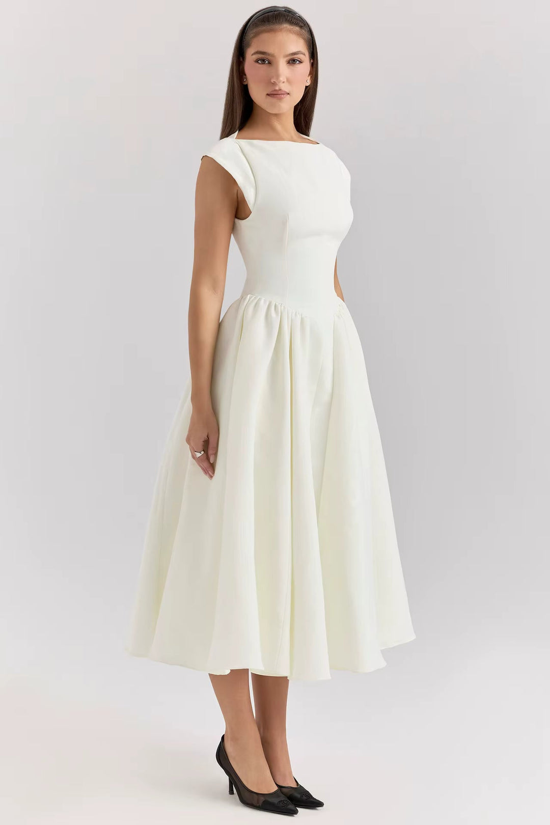 Maisie | Pleated Wedding Guest Party Midi Dress