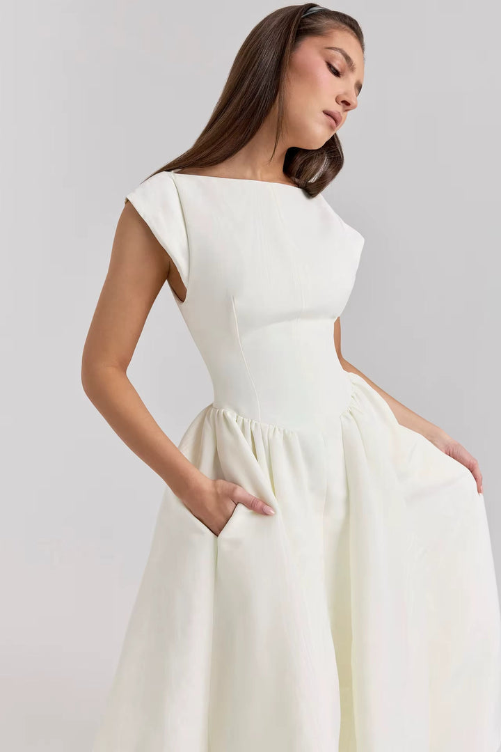 Maisie | Pleated Wedding Guest Party Midi Dress